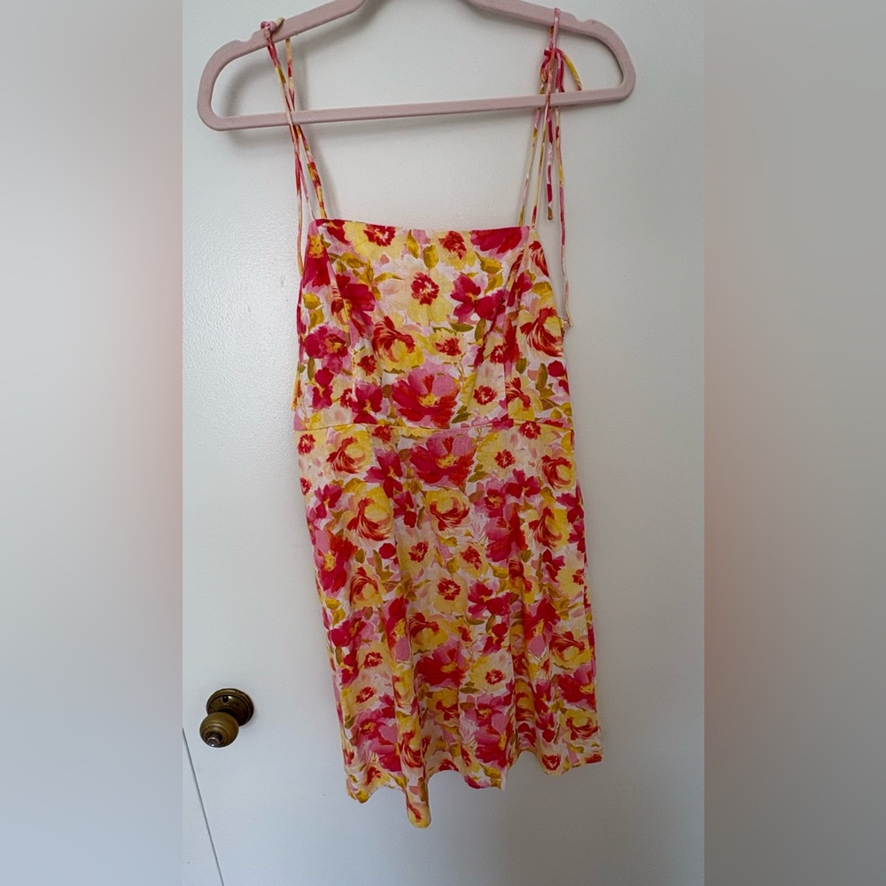 Old Navy Pink and Yellow Floral Dress